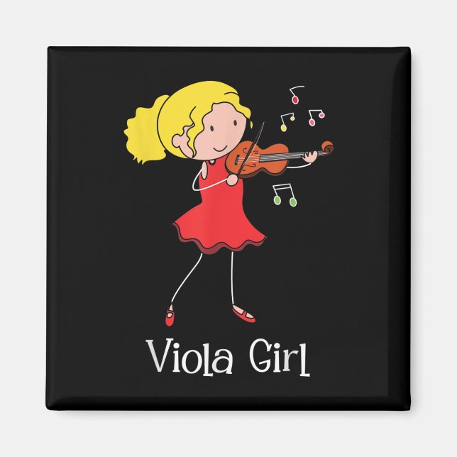 Viola Girl - Violist Symphony Band Jazz Music Kärl Magnet (Framsidan)