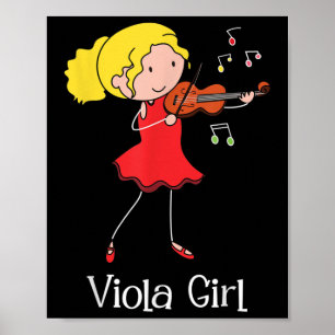 Viola Girl - Violist Symphony Band Jazz Music Kärl Poster