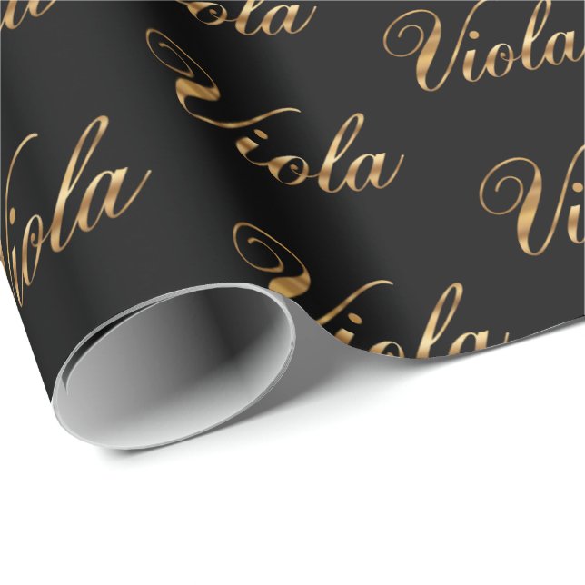 Viola gold Design Lettering Geschenkpapier Presentpapper (Rullad Hörn)