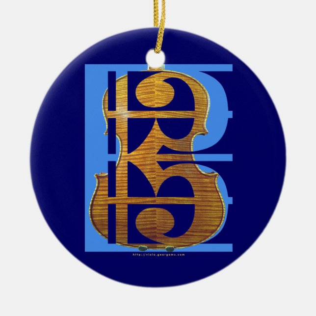 Viola i alt- klav julgransprydnad keramik (Framsidan)