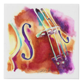 Viola i Lila och Gult faux canvas wrap