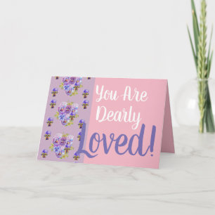 Viola Lilac Lila blommor Du är ett Loved Card Kort