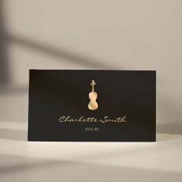Viola Minimalistic Guld Elegant Visitkort