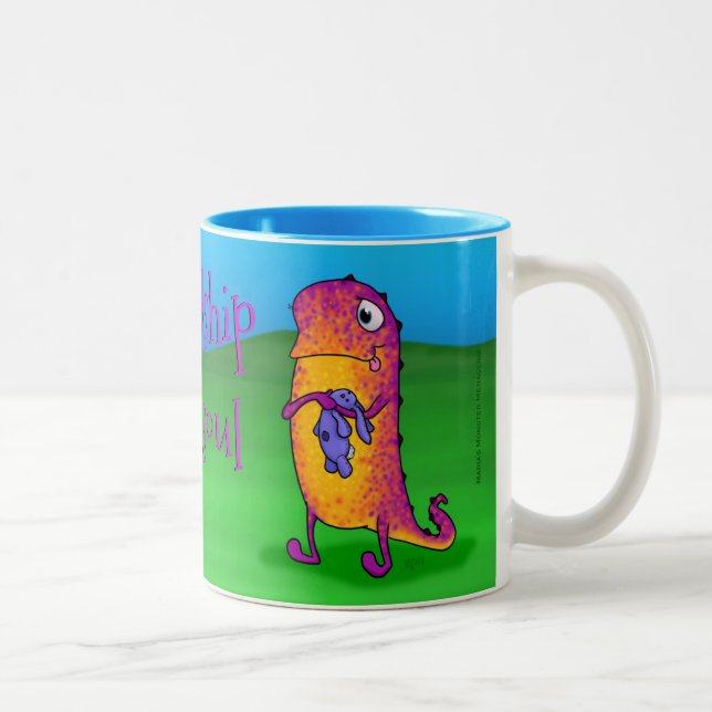 Viola monster, w/quote på muggen Två-Tonad mugg (Höger)
