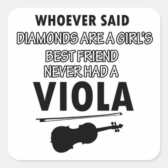 Viola musikdesign fyrkantigt klistermärke (Framsida)