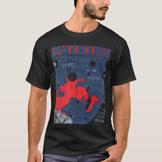 Viola på vingårdaffischen (svarten) t-shirt (Framsida)
