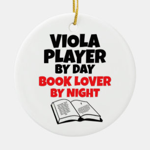 Viola Player by Day Bok Älskare by Night Julgransprydnad Keramik