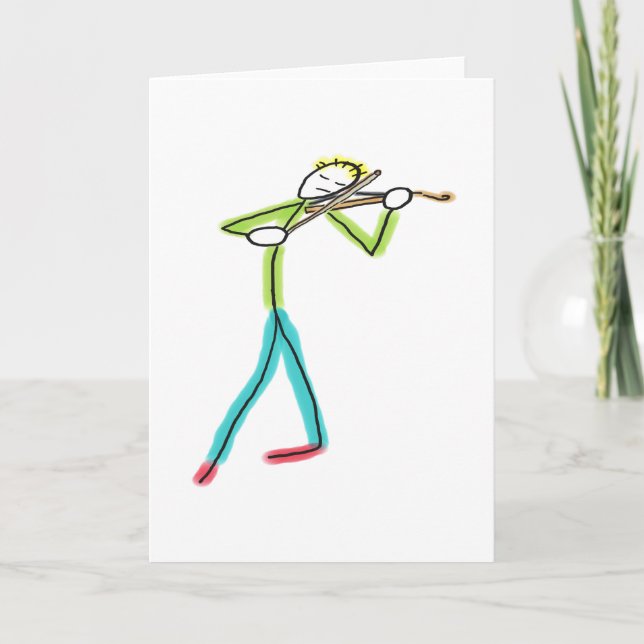 Viola Playing Stickman Kort (Framsida)