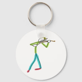 Viola Playing Stickman Nyckelring