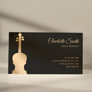 Viola Teacher Elegant Guld&Black Visitkort