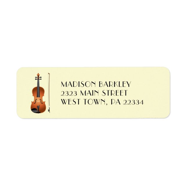 Viola Violin Music Teacher Musician Returadress Etikett (Framsidan)