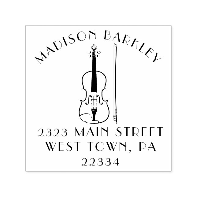 Viola Violin Music Teacher Musician Självfärgande Stämpel (Design)