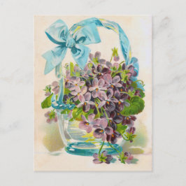 Violas i Glass Basket Vykort