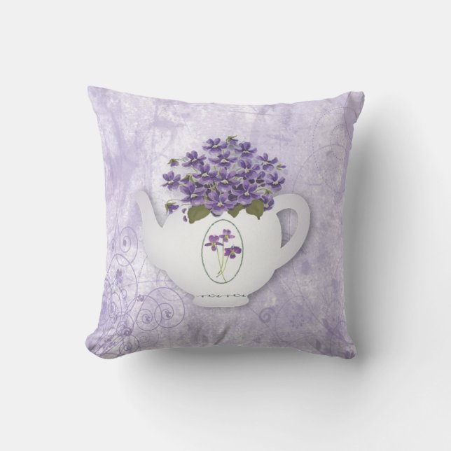 Violas in Tekanna Pillow Kudde (Framsida)