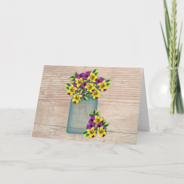Violas Large Font Mors dag Card Kort (Framsida)