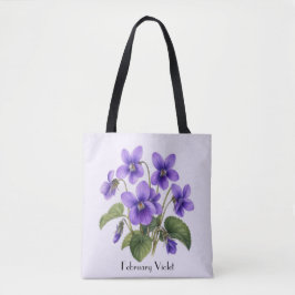 Violblommor i februari tygkasse