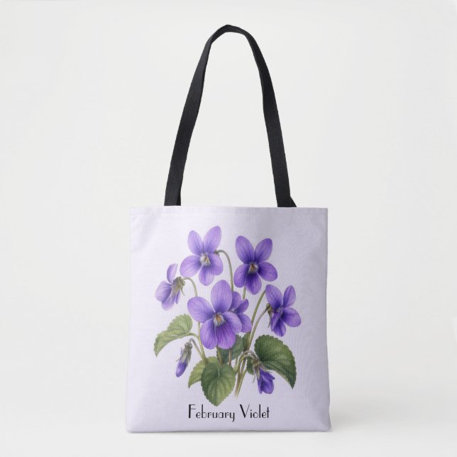 Violblommor i februari tygkasse (Framsida)
