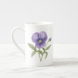 Violer är februaris födelseblomma benporslin mugg