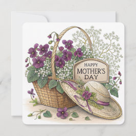 Violer i en korg Morsdags kort