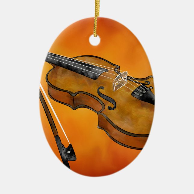 Violessina V1 - instrument- målning Julgransprydnad Keramik (Framsidan)