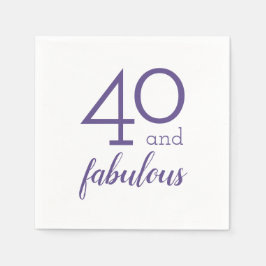 Violet 40 & Fabulous Födelsedagsfest Papper Napkin Pappersservett