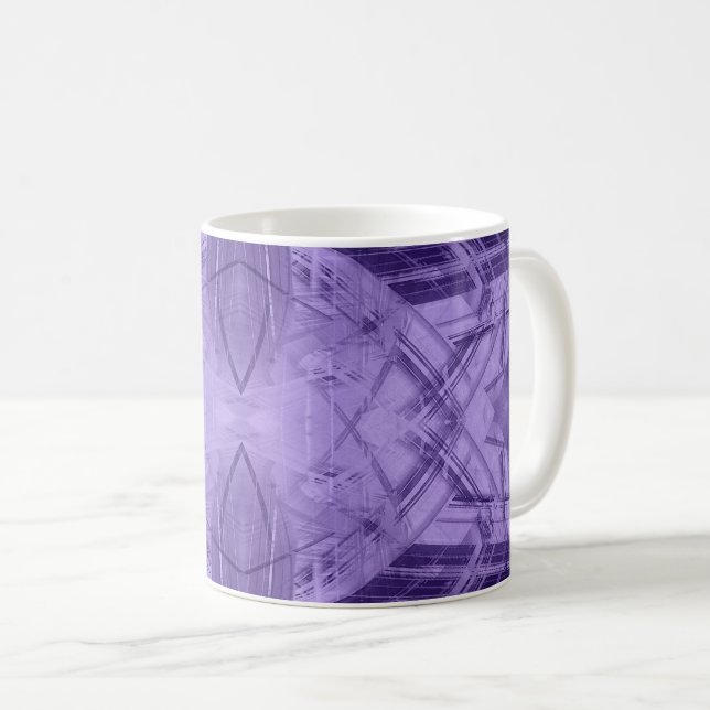 Violet abstrakt mönster kaffemugg (Framsida höger)