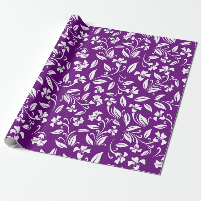 Violet Abstrakt Mönster Papper Presentpapper (Utrullad)
