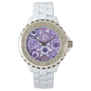 Violet agate mönster armbandsur