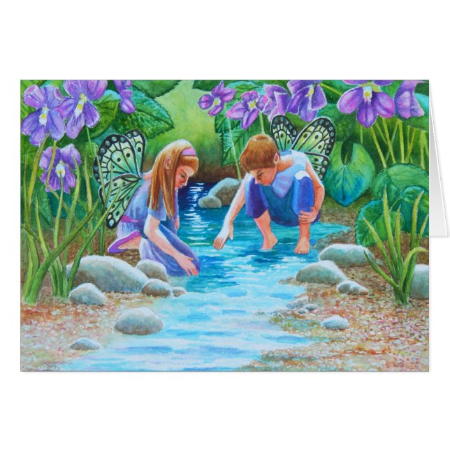 Violet Älvor Hälsningskort (Framsidan Horizontal)