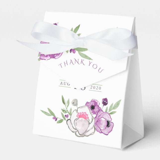 Violet and Sage Blommigt Baby Shower Tack Presentaskar (Framsidan Sidan)