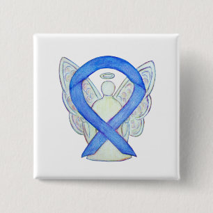 Violet Angel Awareness Ribbon Anpassningsbar Art S Knapp