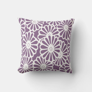 Violet Asian Moods Blommigt Kudde