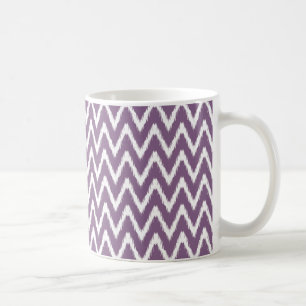 Violet asiatiska stämningar Ikat Chevrons Kaffemugg
