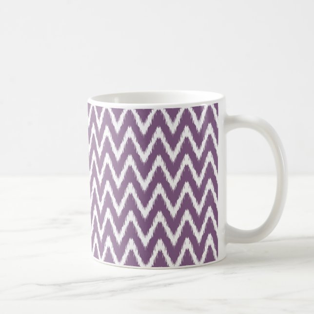 Violet asiatiska stämningar Ikat Chevrons Kaffemugg (Höger)