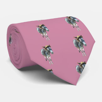 Violet åsnan i sugrörhatt med blommor slips