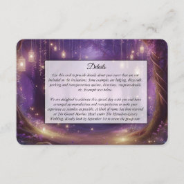 Violet at Midnight Enchanted Forest Wedding Tilläggskort