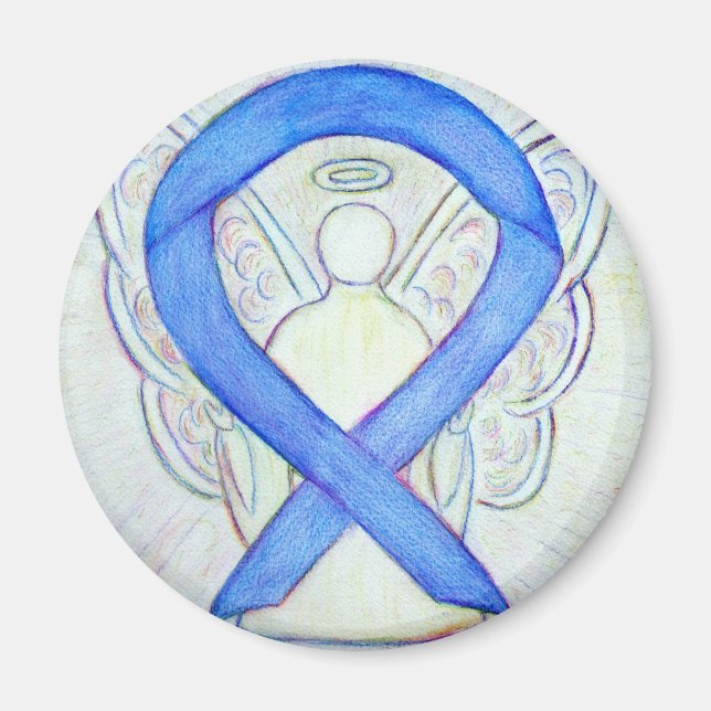 Violet Awareness Ribbon Angel Art Magnet (Framsidan)