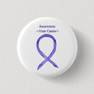 Violet Awareness Ribbon Anpassningsbar Art Stift Knapp