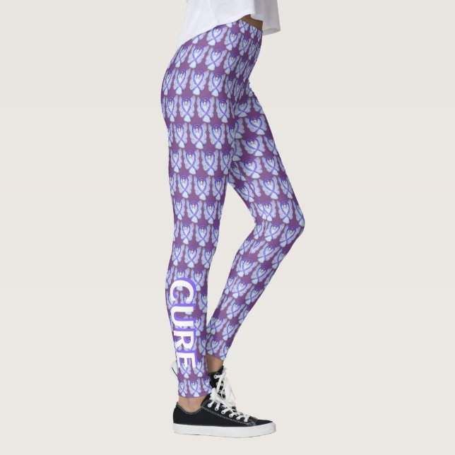 Violet Awareness Ribbon Hope & Cure Angel Leggings (Höger)