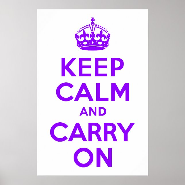 Violet Behåll lugn och fortsätt Poster (Framsidan)