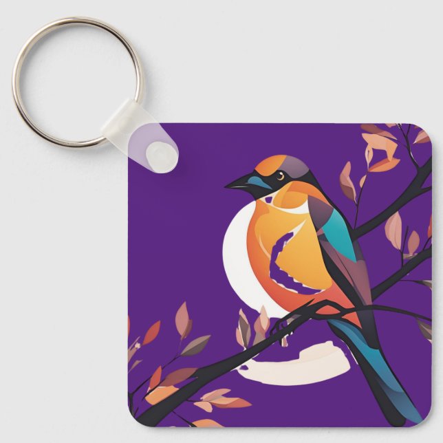 Violet Birdie Pendant Nyckelring (Framsida)