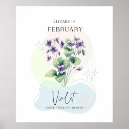 Violet Birth Flower i februari Poster