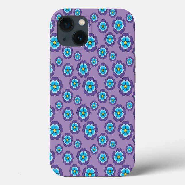 Violet Blåa blommor Mönster (Baksida)