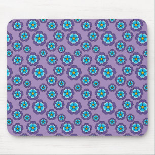 Violet Blåa blommor Mönster Musmatta