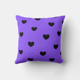 Violet Black Cute Mysigt Modern Romantic Chic Hear Kudde