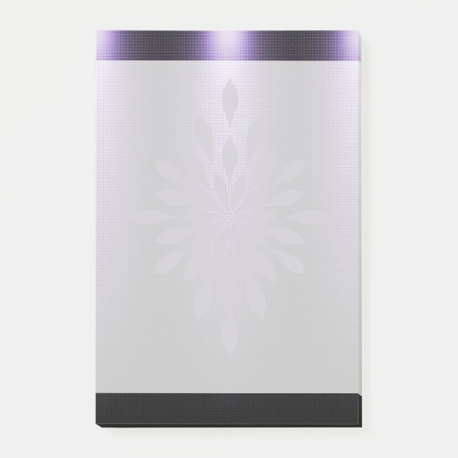 Violet black metallic look blommigt embeliment post-it block (Framsida)