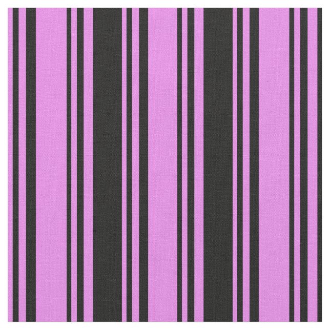 Violet & Black Stripe/LUNDA Mönster Tyg (Närbild)
