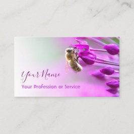 Violet blomma med bin försvinner till vitt! visitkort