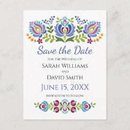 Violet Blommigt Bröllop i ungerska designen Meddelande Vykort