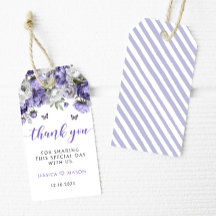 Violet blommigt bröllop tackar dig för att du före